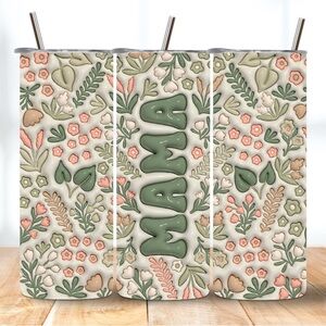 Floral Mama Tumbler with Straw